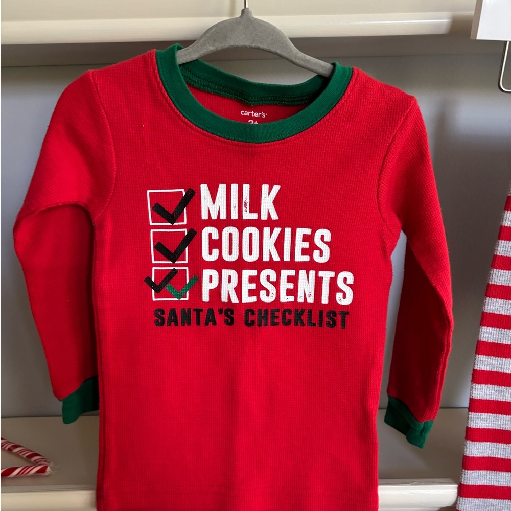 Carter's Festive Red and Gray Pajama Set - Picture 2 of 6